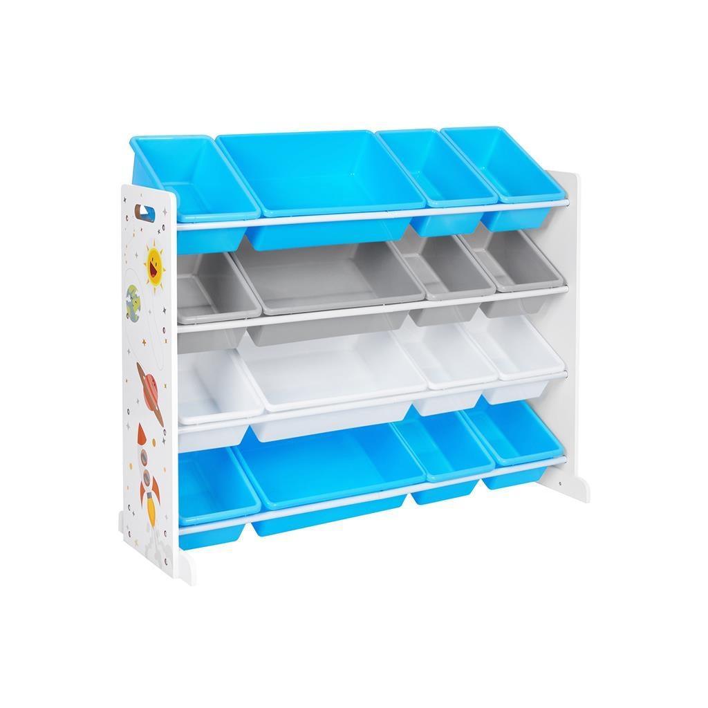 White Toy Storage Unit with Removable Bins FredCo